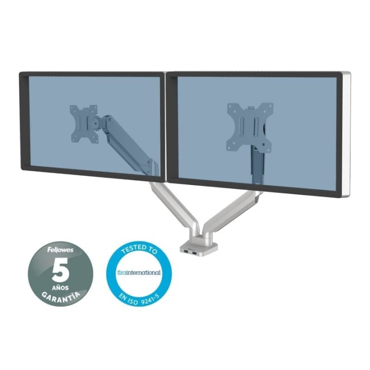 Soporte de mesa para 2 monitores fellowes 8056501/ giratorio/ inclinable/ hasta 8kg