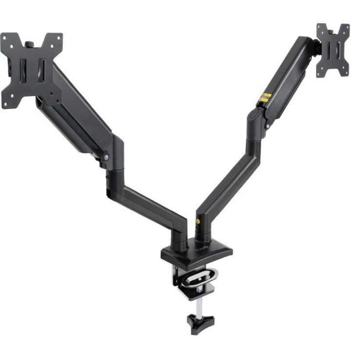 Soporte de Mesa para 2 Monitores TooQ DB1434TNR-B/ Giratorio/ Inclinable/ hasta 10kg