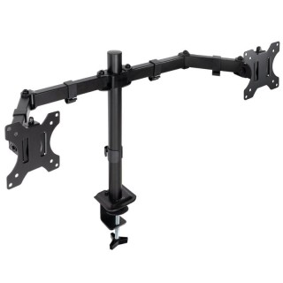 Soporte de Mesa para 2 Monitores TooQ DB1802TN-B/ Giratorio/ Inclinable/ hasta 8kg