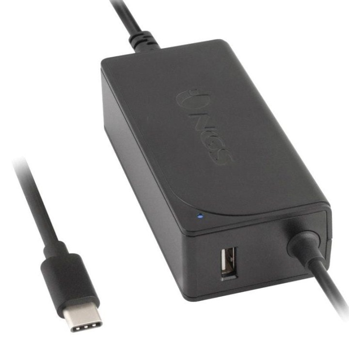 Cargador de portátil ngs w-65w type c/ 1xusb/ 65w/ automático/ voltaje 12-20v