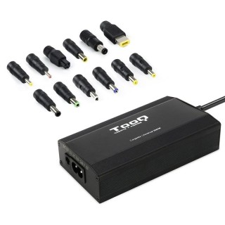 Cargador de Portátil TooQ TQLC-100BS01M/ 1xUSB/ 100W/ Manual/ 12 Conectores/ Voltaje 12-24V