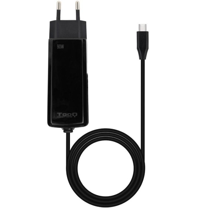 Cargador de Portátil GaN TooQ TQLC-USBCGAN90PD-C/ 1xUSB Tipo-C/ 90W/ Automático/ Voltaje 5-20V