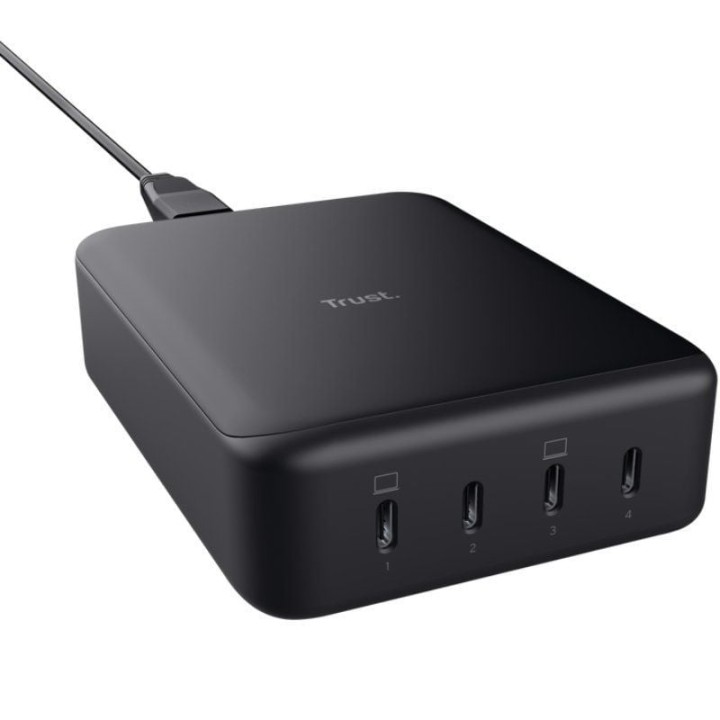 Cargador de Pared GaN Trust Maxo/ 4xUSB Tipo-C/ 240W/ Automático/ Voltaje 5-20V