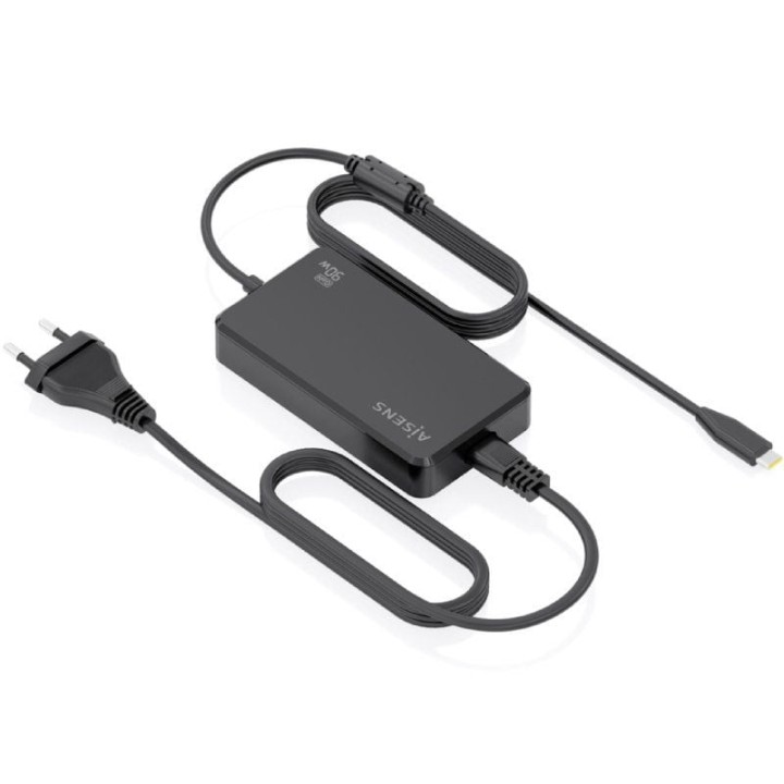 Cargador de Portátil GaN Aisens ASCH-1PD90D069-BK/ 1xUSB Tipo-C/ 90W/ Automático/ Voltaje 5-20V