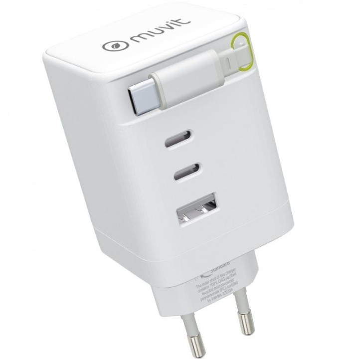 Cargador de pared muvit for change mcacc0050/ 1xusb/ 2xusb tipo-c/ 100w
