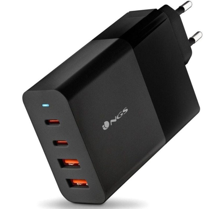 Cargador de pared gan ngs bud 100w/ 2xusb tipo-c/ 2xusb/ 100w