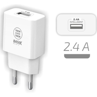 Cargador de Pared Tech One Tech TEC2904/ 1xUSB Tipo-C/ 1xUSB/ 12W/ Blanco
