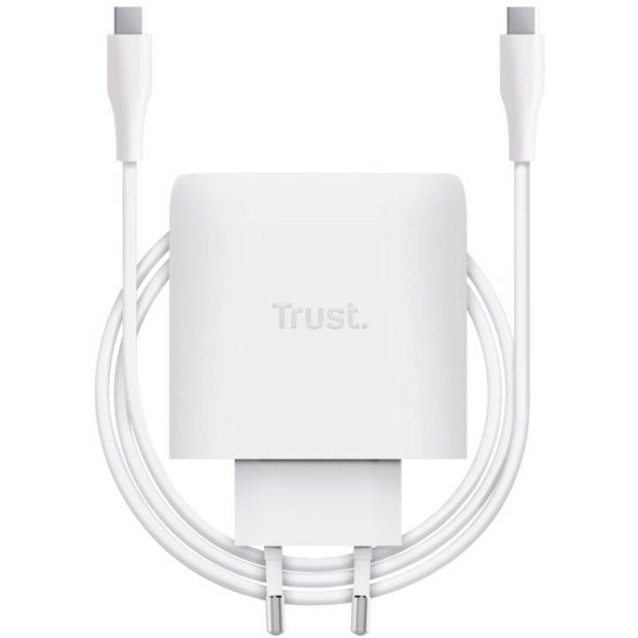 Cargador de Pared GaN Trust Maxo 65W/ 1xUSB Tipo-C/ Incluye Cable USB Tipo-C/ 65W