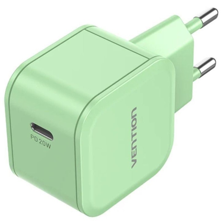 Cargador de pared gan vention fejg0-eu/ 1xusb tipo-c/ 20w