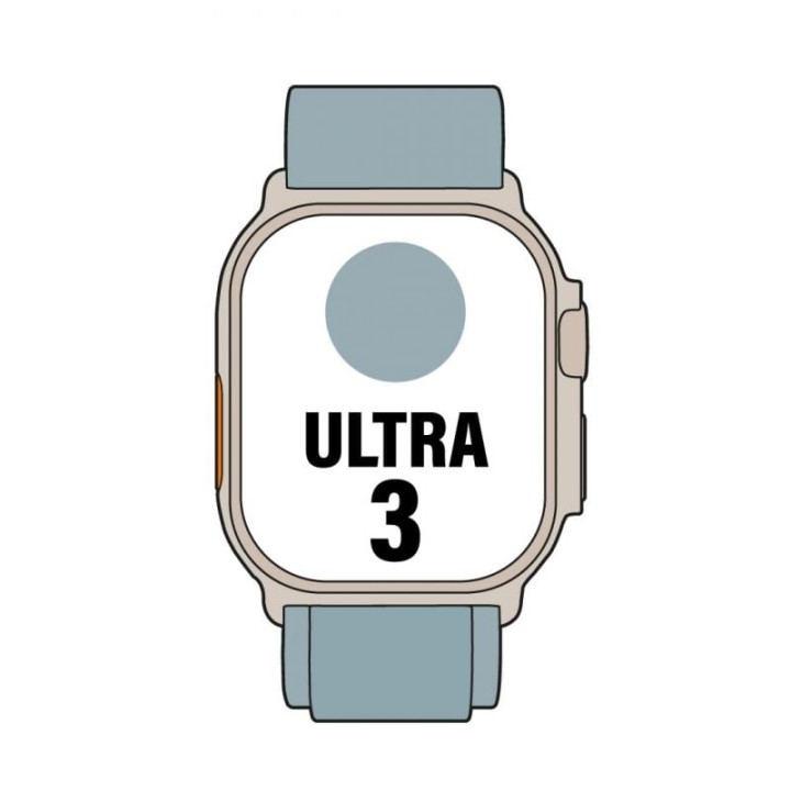 Apple Watch Ultra 3/ GPS/ Cellular/ 49mm/ Caja de Titanio Natural/ Correa Loop Alpine Azul Claro L