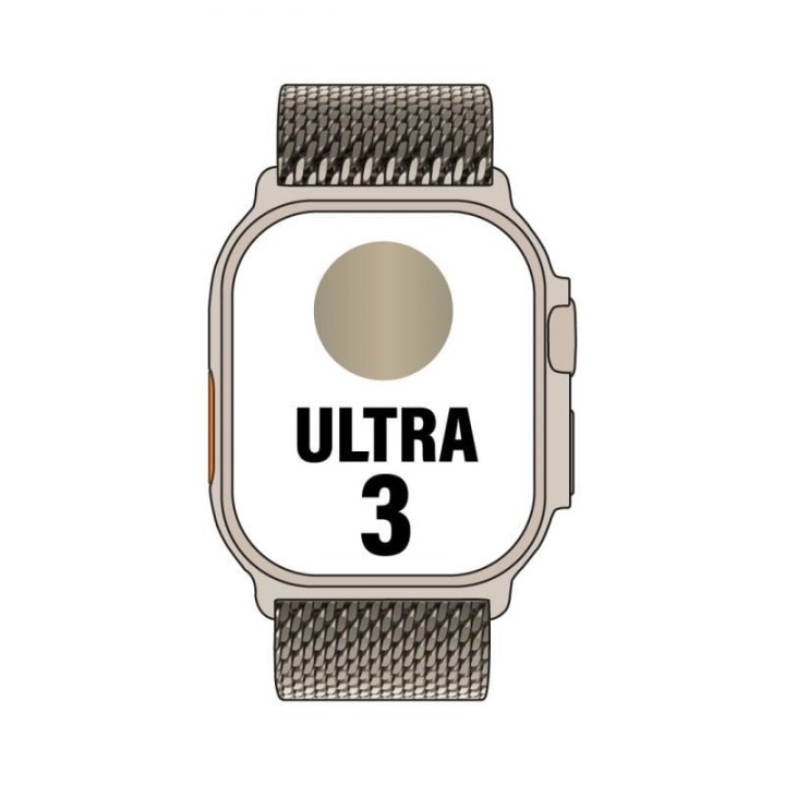 Apple watch ultra 3/ gps/ cellular/ 49mm/ caja de titanio natural/ correa milanese l