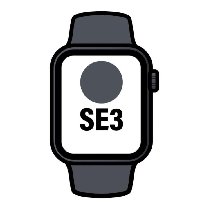 Apple Watch SE3/ GPS/ 44mm/ Caja de Aluminio Medianoche/ Correa Deportiva Negra S/M