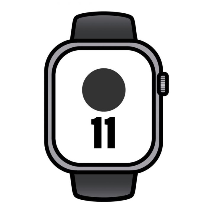 Apple watch series 11/ gps/ 46mm/ gris espacial/ correa deportiva negra (m/l)