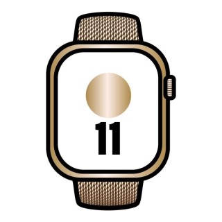 Apple watch series 11/ gps/ cellular/ 46mm/ titanio dorado/ correa milanese dorada loop m/l