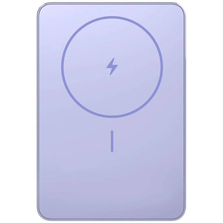 Powerbank 5000mAh Xiaomi Super Slim Magnetic Power Bank 5000/ Wireless/ Púrpura/ Incluye Cable USB Tipo-C