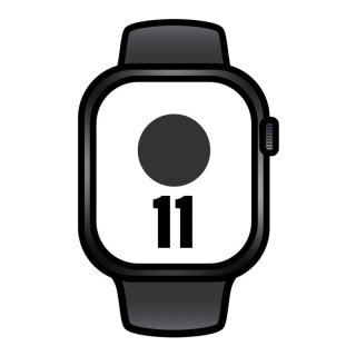Apple watch series 11/ gps/ cellular/ 42mm/ negro azabache/ correa deportiva negra (m/l)