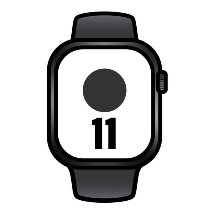 Apple watch series 11/ gps/ cellular/ 42mm/ negro azabache/ correa deportiva negra (m/l)