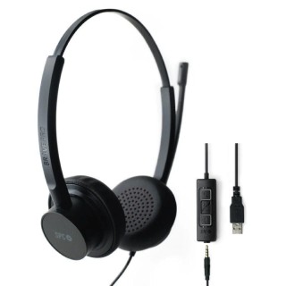 Auriculares spc brave pro/ con micrófono/ jack 3.5/ usb/ negros