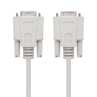 Cable serie rs232 nanocable 10.14.0203/ db9 macho - db9 hembra/ 3m/ beige