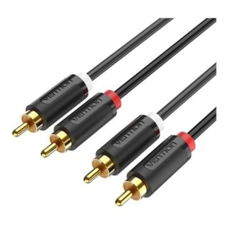 Cable estéreo vention bcmbh/ 2x rca macho - 2x rca macho/ 2m/ negro