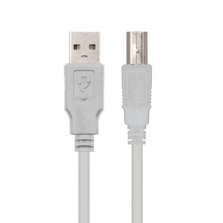 Cable usb 2.0 impresora nanocable 10.01.0102/ usb tipo-b macho - usb macho / 480mbps/ 1m/ beige