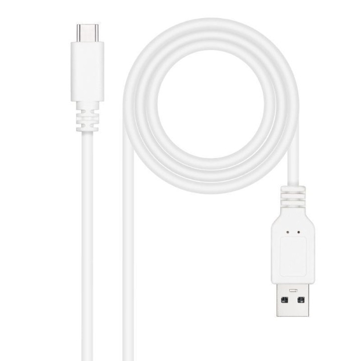 Cable usb 2.0 nanocable 10.01.2100-w/ usb tipo-c macho - usb macho/ 480mbps/ 50cm/ blanco