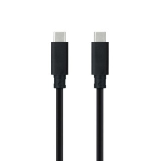 Cable USB 3.1 Tipo-C Nanocable 10.01.4100/ USB Tipo-C Macho - USB Tipo-C Macho/ Hasta 100W/ 10Gbps/ 50cm/ Negro