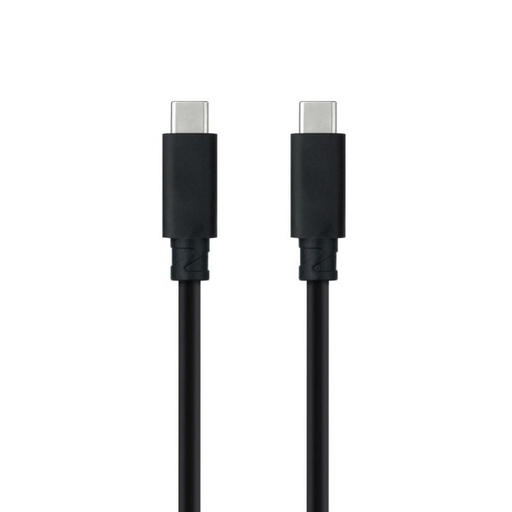 Cable USB 3.1 Tipo-C Nanocable 10.01.4100/ USB Tipo-C Macho - USB Tipo-C Macho/ Hasta 100W/ 10Gbps/ 50cm/ Negro