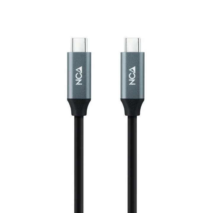 Cable USB 3.2 Tipo-C Nanocable 10.01.4303/ USB Tipo-C Macho - USB Tipo-C Macho/ hasta 100W/ 20Gbps/ 3m/ Gris y Negro