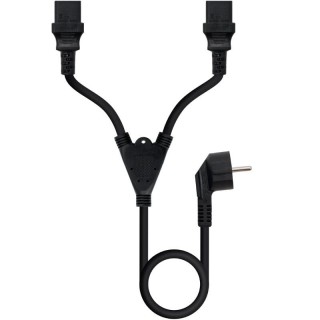 Cable alimentación nanocable 10.22.0100-l300/ schuko macho - 2 x c13 hembra/ 3m/ negro