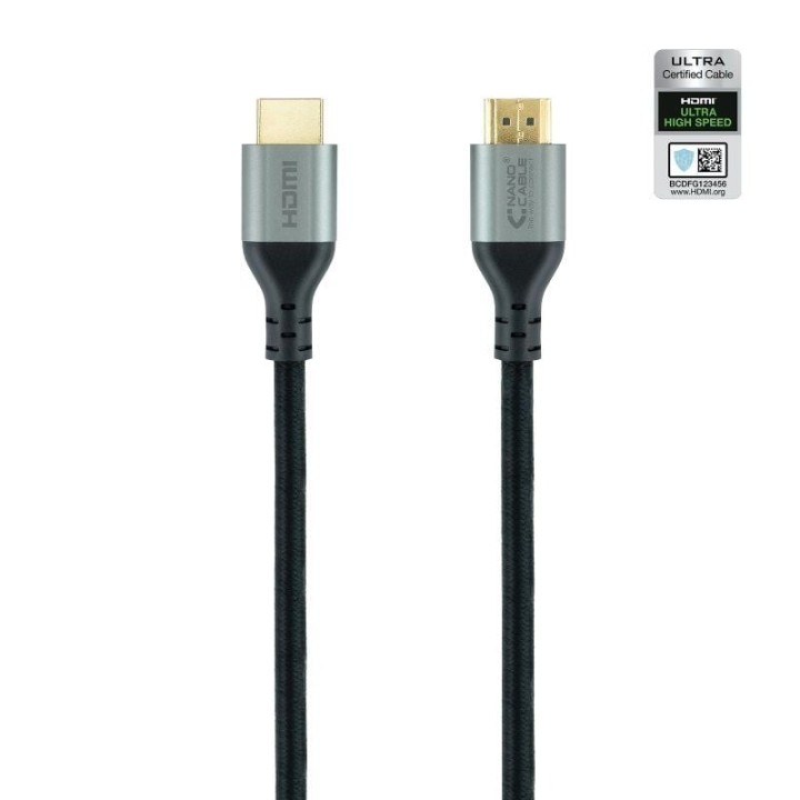Cable hdmi 2.1 8k nanocable 10.15.8101-l150/ hdmi macho - hdmi macho/ 1.5m/ certificado/ negro