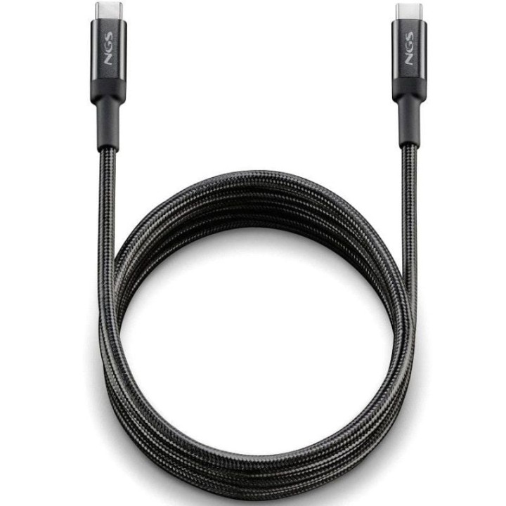 Cable usb 2.0 tipo-c ngs knot/ usb tipo-c macho - usb tipo-c macho/ hasta 65w/ 480mbps/ 3m/ negro