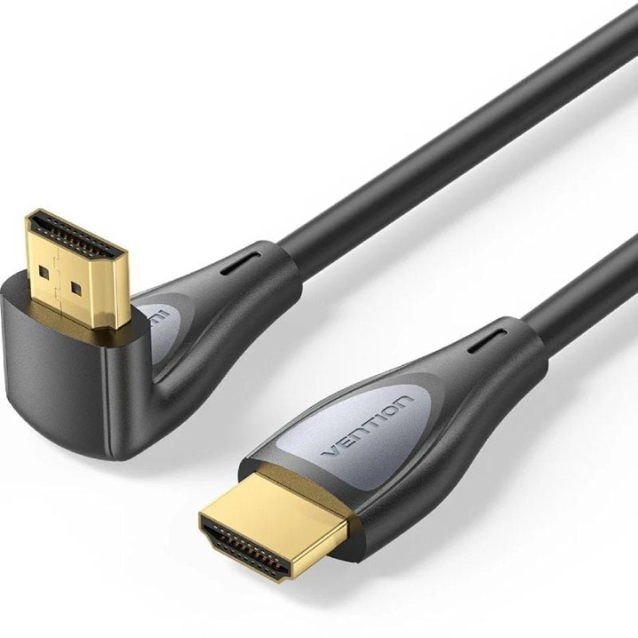 Cable hdmi 2.0 4k acodado vention alqbi/ hdmi macho - hdmi macho/ 3m/ negro