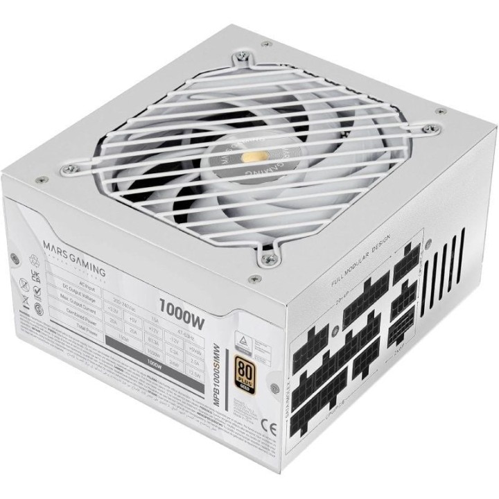 Fuente de Alimentación Mars Gaming MPB1000SIM/ 1000W/ Ventilador 14cm/ ATX 3.1/ PCIe 5.1/ 80 Plus Gold