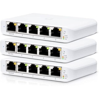 Switch Gestionable Ubiquiti USW-Flex Mini 5 Puertos/ RJ45 10/100/1000 PoE/ Pack 3 uds