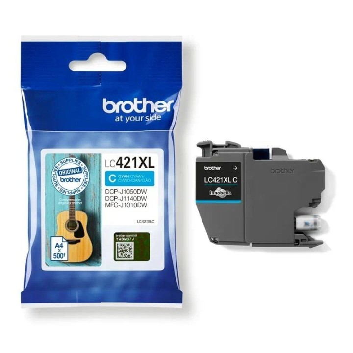 Cartucho de tinta original brother lc421xl alta capacidad/ cian