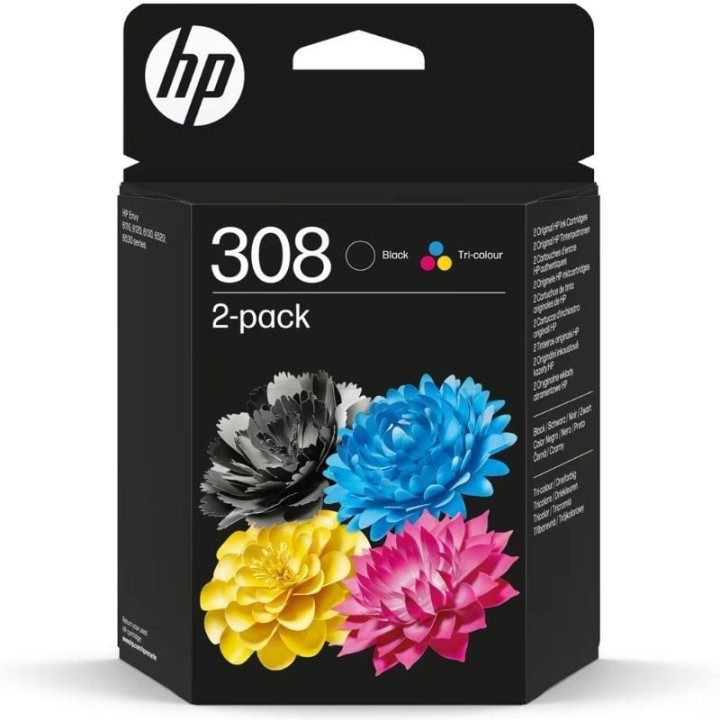 Cartucho de tinta original hp nº308 multipack/ negro + tricolor