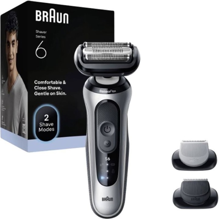 Afeitadora braun series 6 62-s1650s/ con batería/ 2 accesorios