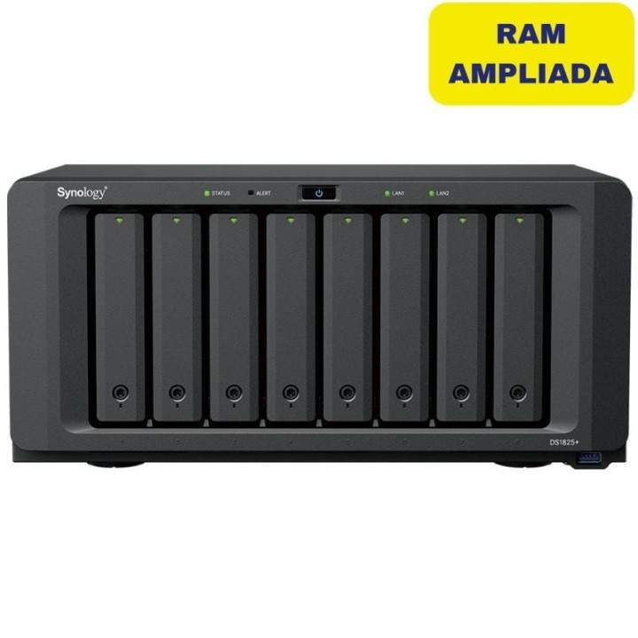NAS Synology Diskstation DS1825+/ 8 Bahías 3.5'- 2.5'/ 32GB DDR4/ Formato Torre