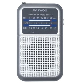 Radio Portátil Daewoo DW1008/ a Pilas/ Plata
