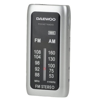 Radio Portátil Daewoo DW1129/ a Pilas/ Plata