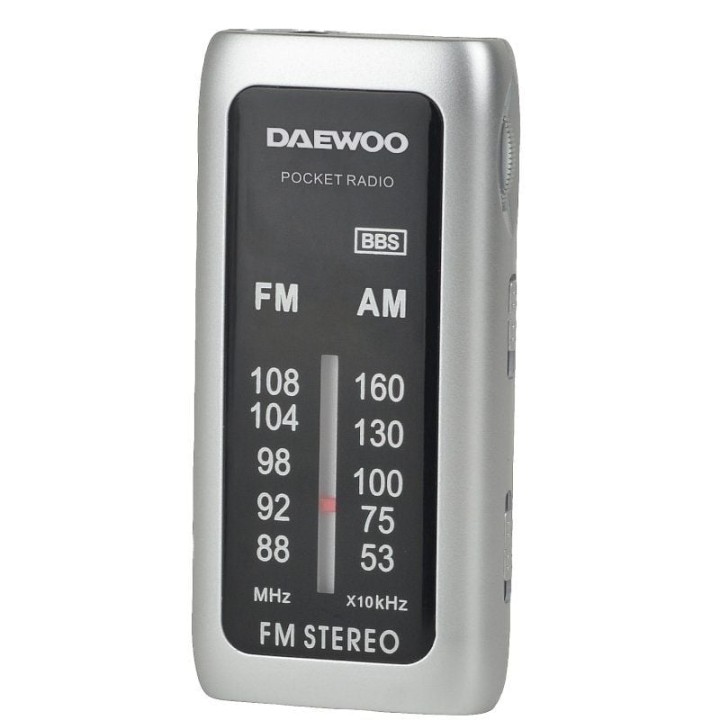 Radio Portátil Daewoo DW1129/ a Pilas/ Plata