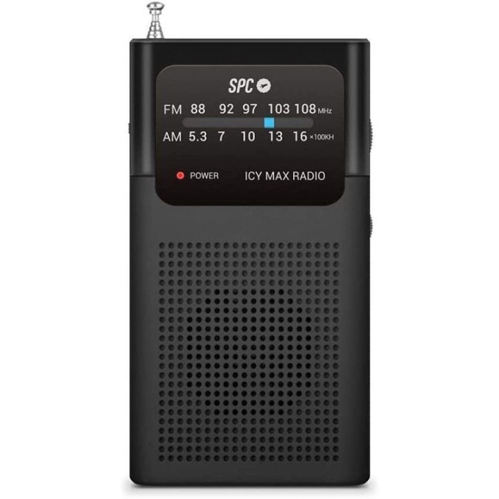 Radio Portátil SPC ICY Max/ a Pilas/ Negra