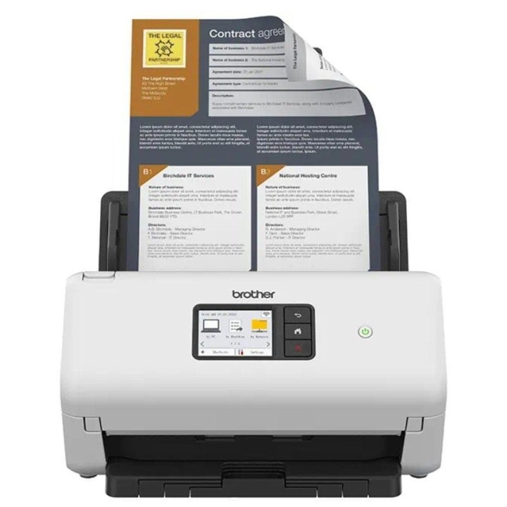 Escáner documental brother ads-4500w con alimentador de documentos adf/ doble cara