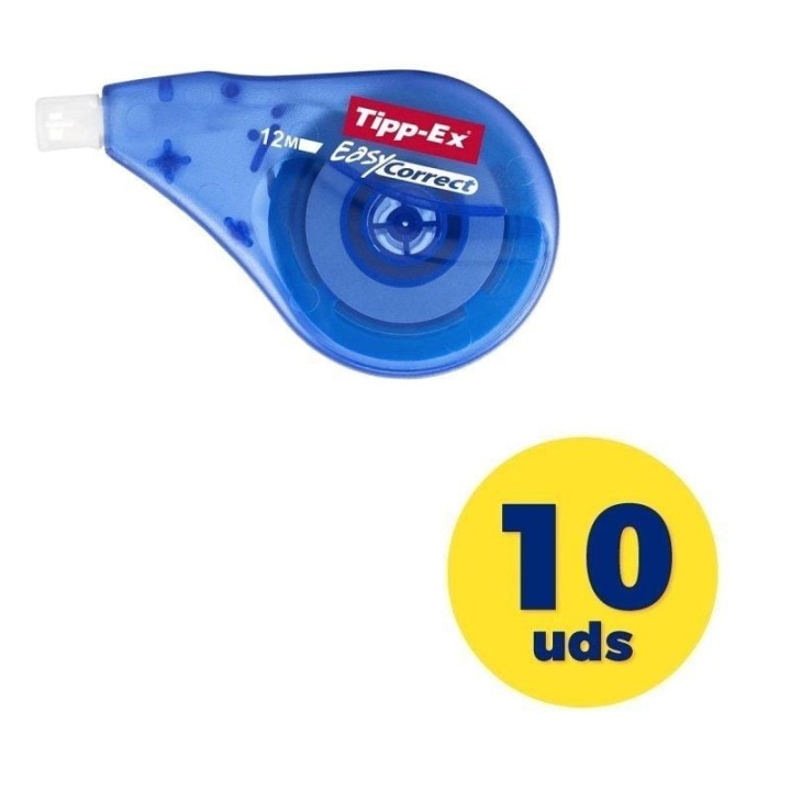 Caja de correctores de escritura en cinta bic tipp-ex easy correct/ 4.2mm x 12m/ 10 unidades