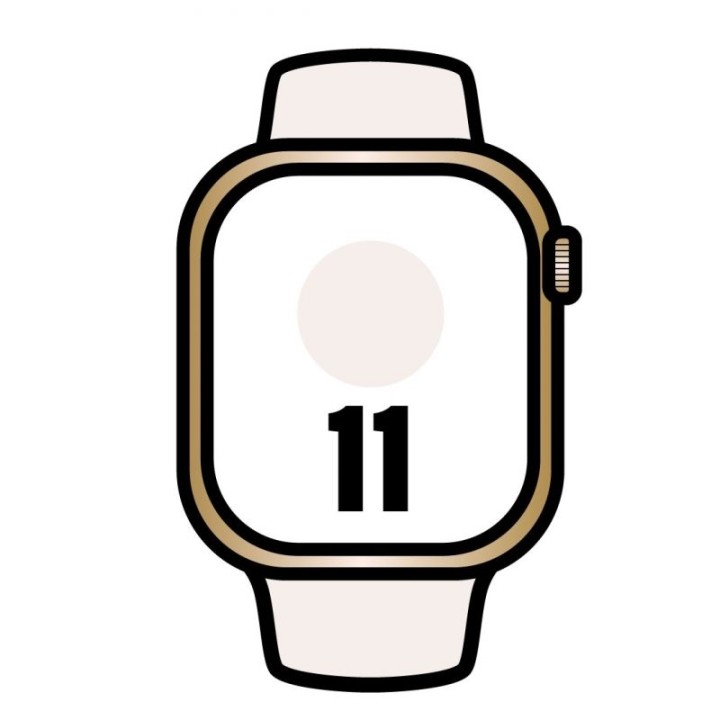 Apple watch series 11/ gps/ cellular/ 42mm/ titanio dorado/ correa deportiva rosa rubor (s/m)