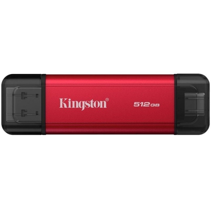 Disco Externo SSD Kingston Dual Portable SSD 512GB/ USB Tipo-C y USB 3.2/ Rojo
