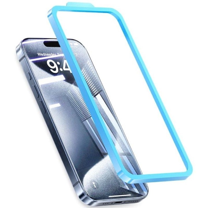 Protector de pantalla de cristal templado vention kumtca-10 para iphone 15 + herramienta de instalación