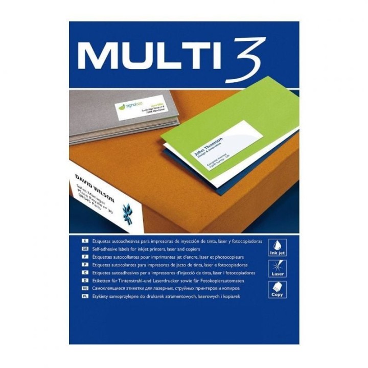 Etiquetas adhesivas apli multi3/ 70 x 37mm/ 100 hojas