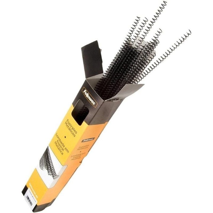 Espirales  metálicas fellowes 5110101/ hasta 40 a4/ 100 unidades/ negras